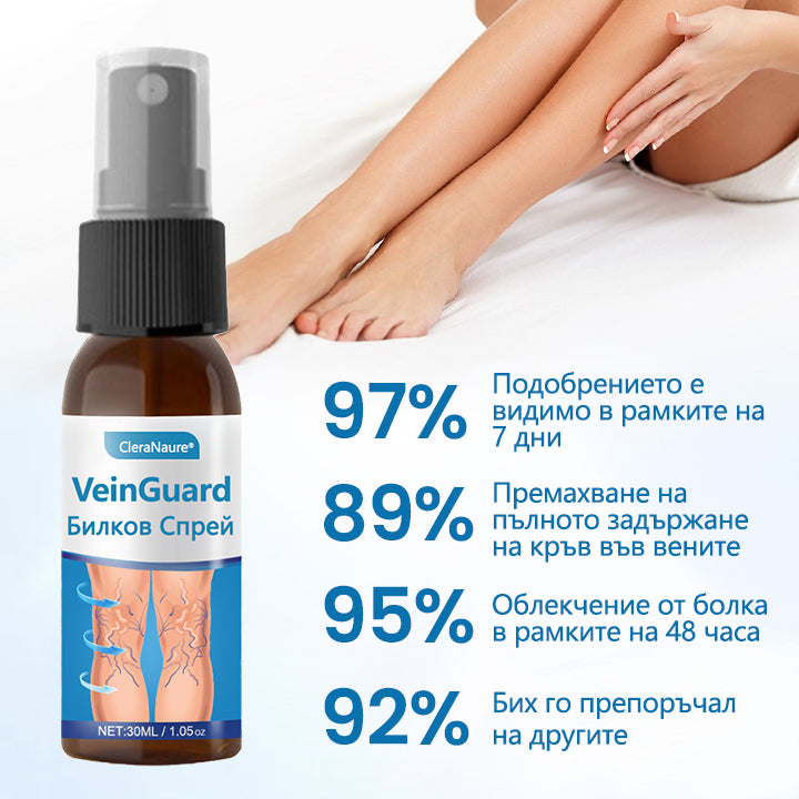 🕊️CleraNaure® VeinGuard Билков Спрей - ✅ Клинично доказано, че премахва разширените вени само за 7 дни!🪶🪶