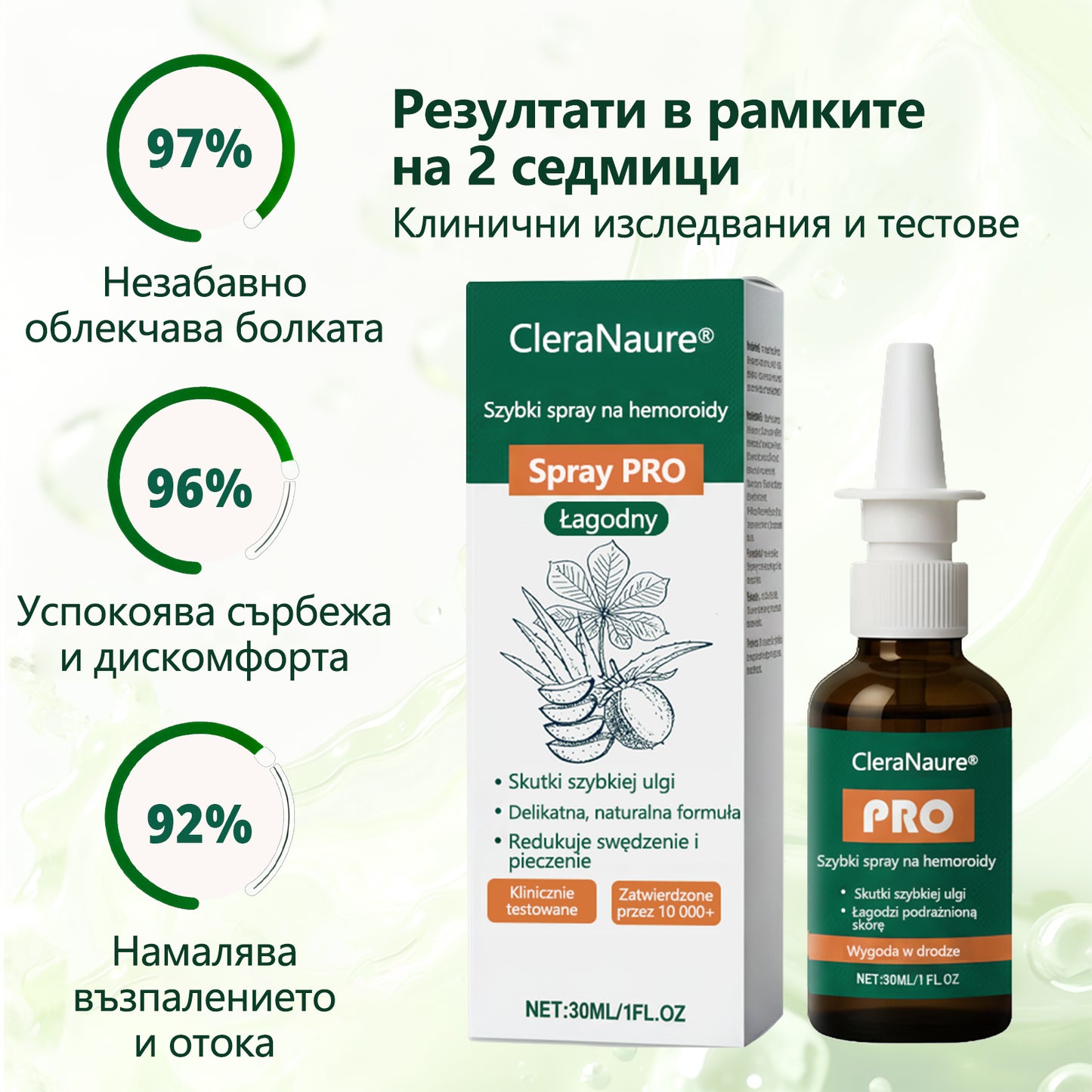 🎁 Ограничена по време оферта | CleraNaure® Бърз Хемороиден ПРО Спрей