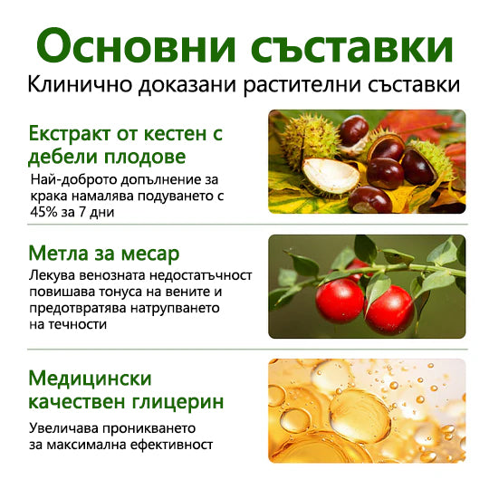 🌿 Кажете сбогом на подутите и болезнени крака – CleraNaure® FluidEase Професионален крем за кръвообращение в краката носи истинско облекчение! ✨🦵