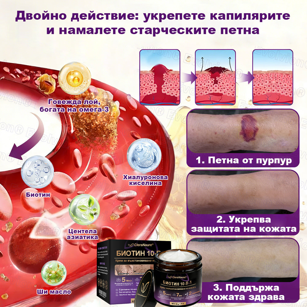 CleraNaure® Биотин 10-в-1 Възстановяващ крем за кожа