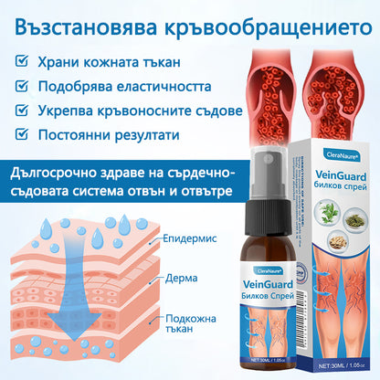 🕊️CleraNaure® VeinGuard Билков Спрей - ✅ Клинично доказано, че премахва разширените вени само за 7 дни!🪶🪶
