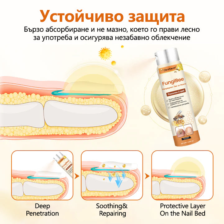 CleraNaure® FungiBee Напреднал Спрей за Ремонт на Нокти