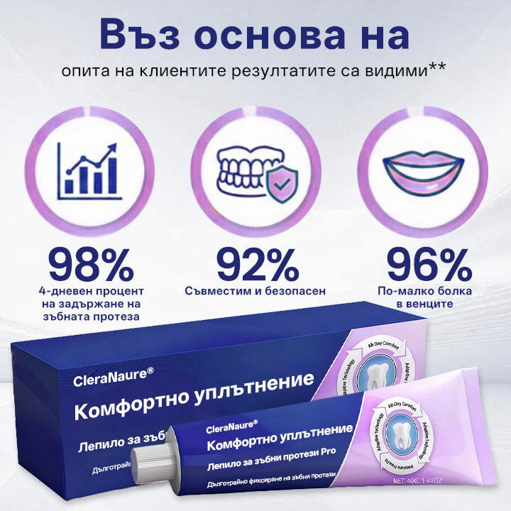 💎CleraNaure® – Професионално лепило за протези със сигурно уплътнение