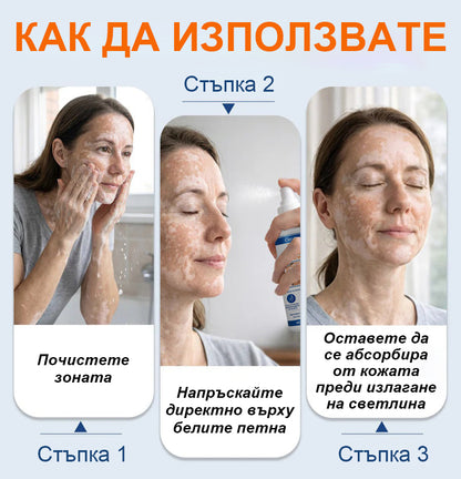 Spray-ът Piperine Repigment Aktivator® CleraNaure активира латентните пигментни клетки и възстановява естествения цвят на кожата.