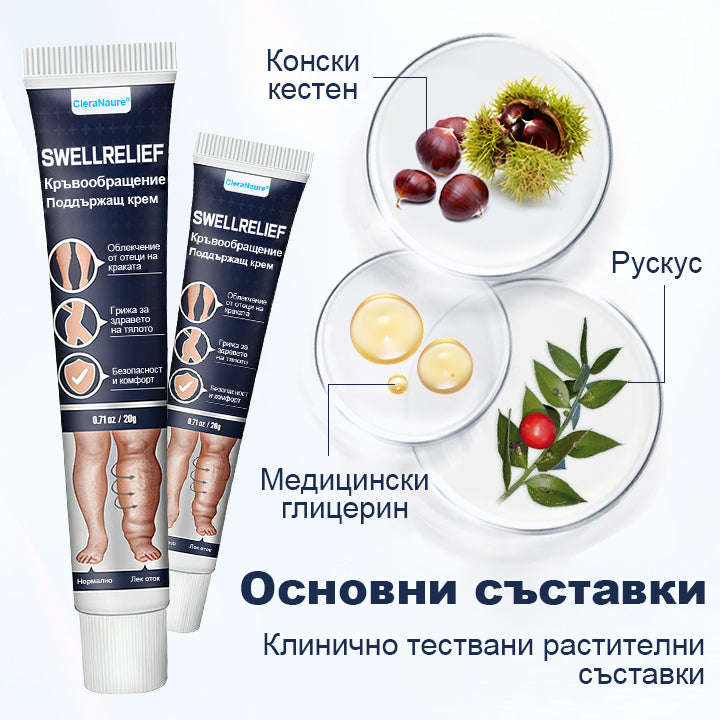 🥇CleraNaure® SwellRelief крем за подпомагане на кръвообращението