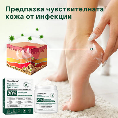 CleraNaure®GlucoDerm Регенериращ крем за крака