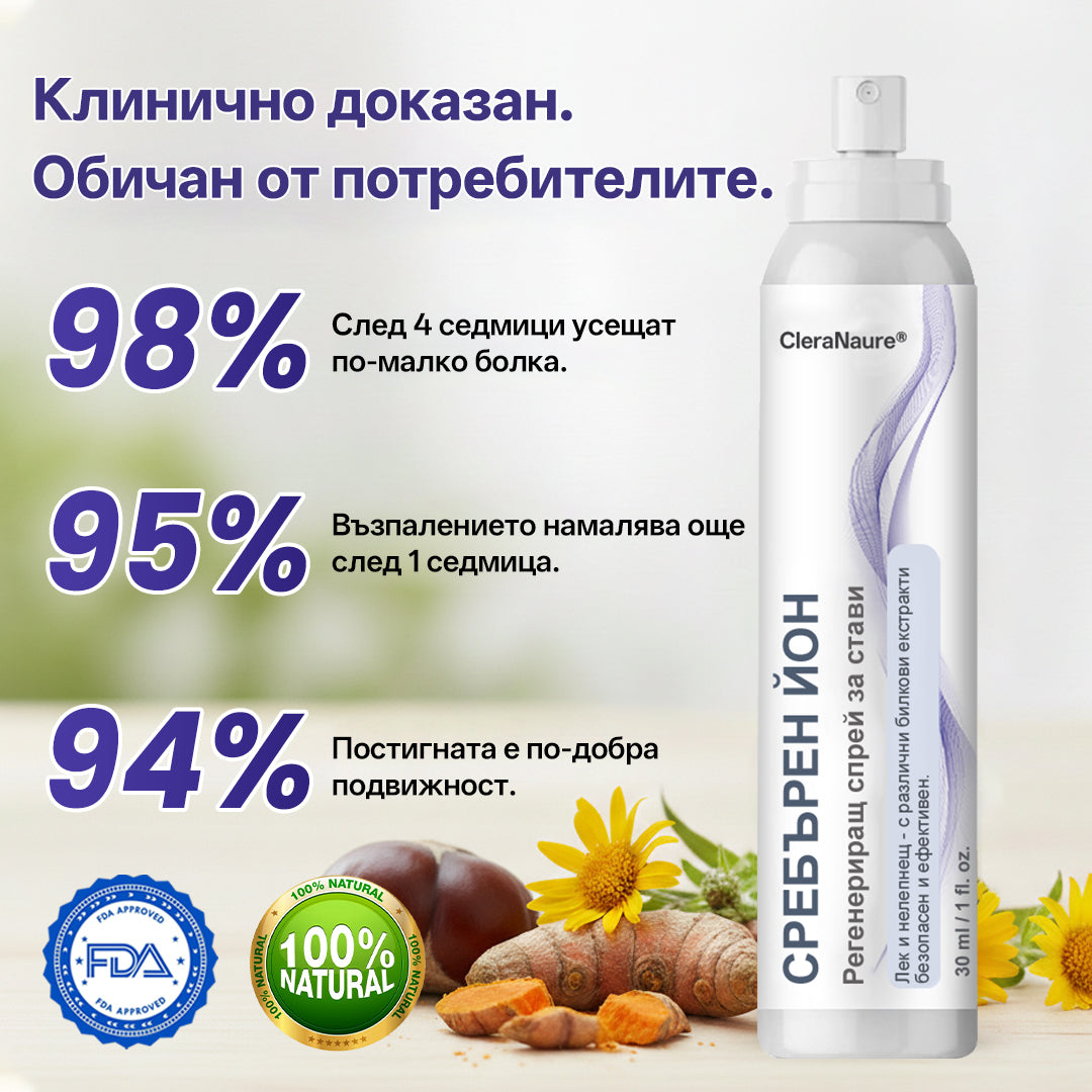 CleraNature® Спрей за възстановяване на ставите с сребърни йони💕💕💕
